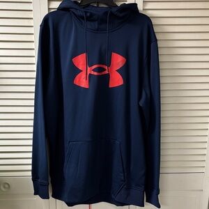 Under Armour Blue Hoodie with Red Emblem